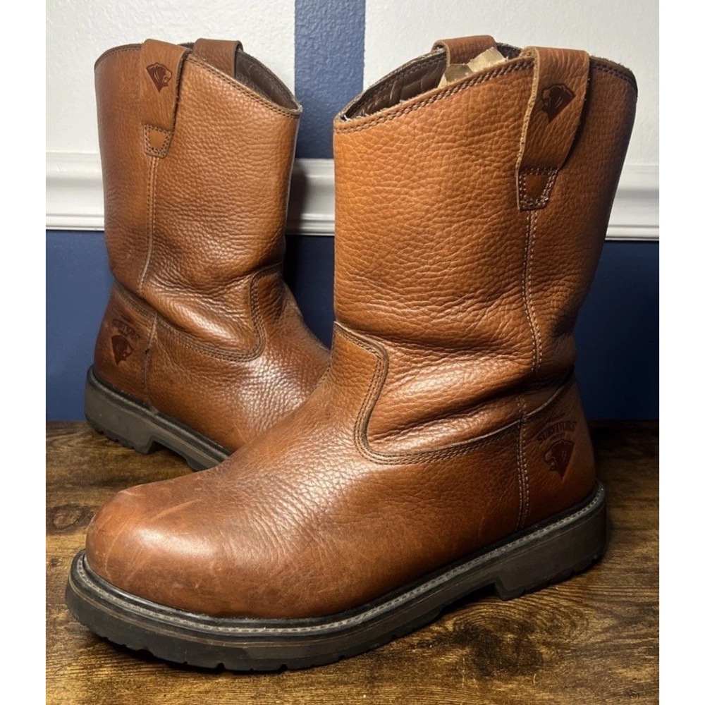 Herman Survivors Mens Leather Workhorse II Steel Toe Boot Size 12 Color Brown